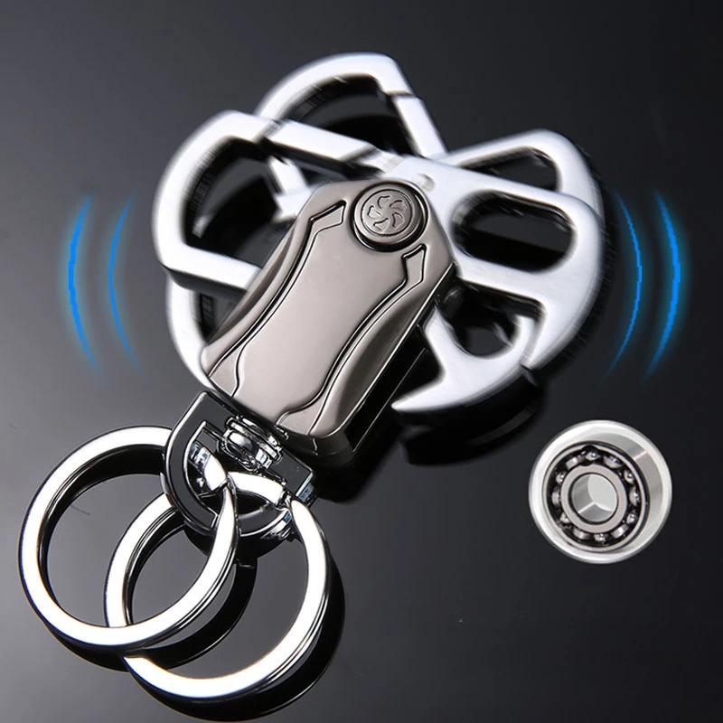 Multifunktionaler Fidget Spinner Schlüsselanhänger aus Metallmaterial, Autoschlüssel-Anhänger, 360-Grad-drehbarer Schlüsselanhänger mit Flaschenöffner für Jungen, Geschenk Image