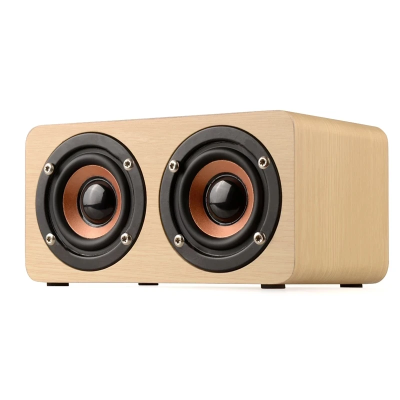 Altoparlante Bluetooth portatile in legno HIFI Stereo Sound altoparlante Wireless retrò artigianale con microfono TF AUX Play Computer Column
