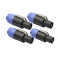 Teissuly Audio Speaker Plug Twist Lock 4 Pole Speaker Plug Compatible with Neutrik Speakon NL4FC NL4FX NLT4X NL2FC - 4 Pack