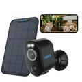 Restored Reolink 4MP Outdoor Wireless Battery-Powered Security Spotlight Camera Color Night Vision Supports Smart Home Argus 3 Pro + Black Solar Panelï¼ˆRefurbishedï¼‰