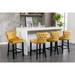 Modern Velvet Wing-Back Barstools with Nailhead Trim Button Tufted Bar Stools Kitchen Lounge Dining Chair Armless Stools, Yellow