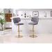 Kitchen Island Armless Barstools Gray Velvet Swivel Bar Stools Set of 2 Counter Height Bar Chairs w/ Footrest & Tufted Low Back