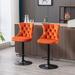 Swivel Velvet Barstools 2pcs Adjusatble Seat Height Bar Stools