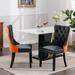 Black Dining Chair Leather Tufted Barstools Sets Hight Back Bar Stool w/ Nailhead Trim Lounge Chair Reading Chair for Diningroom