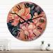 Designart "Pink Peony Captivating II" Peonies Oversized Wood Wall Clock