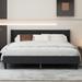 King Size Upholstered Platform Bed with Adjustable Linen Headboard