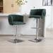 360 Swivel Barstools Set of 2 Emerald Boucle Bar Stools with Adjustable Height and Footrest for Kitchen Island