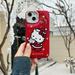 Luxury Cute Cartoon Sanrio Christmas Y2K Hello Kitty Phone Case For iPhone 15 14 13 12 11 Pro Max Shockproof Soft Cover