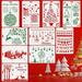 10Pcs Christmas Stencils Template ï¼ŒJournal Stencil Plastic Stencilsï¼ŒChildren Stencil Drawing Set for DIY Card Window Wood Cookie and Paper Fabric Glass Wall Art 10.2 X 6.9 in