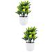 2pcs Artificial Lemon Tree Potted Plant Decor Artificial Fruit Lemon Tree Bonsai