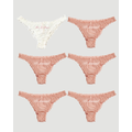 Embroidered Thong Bundle (set of 6)