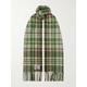 Acne Studios - Fringed Checked Tweed Scarf - Green