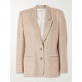 Alessandra Rich - Oversized Sequined Checked Bouclé-tweed Blazer - Camel