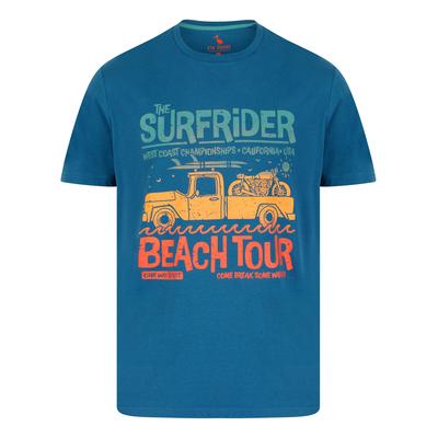 T-Shirts Surfer Van Motif Cotton Jersey T-Shirt in Deep Water - South Shore / M - Tokyo Laundry
