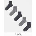 ASOS DESIGN 5 pack ankle socks in grey