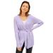 Plus Size Women's Tie Wrap Ribbed Cardigan by ellos in Lavender (Size 18/20)