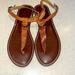 American Eagle Outfitters Shoes | American Eagle Outfitters Leather T-Strap Sandals Size 7 | Color: Brown | Size: 7