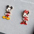 Disney Jewelry | Disney X Baublebar Mickey Mouse And Minnie Mouse Earrings | Color: Black/Red | Size: Os