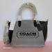Coach Bags | Coach Elise Badge Satchel In Jacquard & Refined Leather- Salt Black Color | Color: Black/Gray | Size: 9.5" W X 8.25" H X 4.5" D