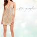 Free People Dresses | Free People Night Shimmers Mini Sleeveless Lace Sequin Mini Dress Size 0 | Color: Cream/Tan | Size: 2