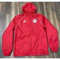 Adidas Jackets & Coats | Men Adidas Fc Soccer Club 3-Stripe Polyester Lightweight Windbreaker Jacket S | Color: Red/White | Size: S