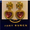Tory Burch Jewelry | 18k Gold Tory Burch Roxanne Purple Dangle Earrings | Color: Purple | Size: Os