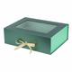 PLINJOY Green Extra Large Gift Box for Presents with Ribbon 16.5x13x5.3 Inches Clear Gift Box with Window Magnetic Closure Gift Boxes with Lids