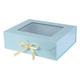 PLINJOY Extra Large Blue Gift Box for Presents with Ribbon 19x16x6 Inches Clear Gift Box with Window Magnetic Closure Gift Boxes with Lids