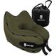 SNUGL Travel Pillow - Memory Foam Neck Cushion - Flight Pillow | Support Neck Pillow for Travel | Travel Neck Pillow for Airplane with Carry Bag & Clip | Flying Travel Essentials (Olive - Regular)