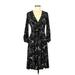 Jessica Simpson Casual Dress - A-Line Plunge 3/4 sleeves: Black Dresses - Women's Size 6