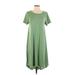 Lularoe Casual Dress - Shift Crew Neck Short sleeves: Green Print Dresses - Women's Size Small