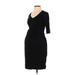 Isabella Oliver Casual Dress - Sheath V Neck Short sleeves: Black Print Dresses - Women's Size 2 Maternity