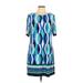 Eliza J Casual Dress - Mini: Blue Print Dresses - Women's Size 12 Petite