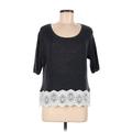 LC Lauren Conrad Pullover Sweater: Gray Color Block Tops - Women's Size Medium