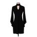 White House Black Market Casual Dress - Sheath Mock 3/4 sleeves: Black Print Dresses - Women's Size 2X-Small