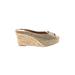 CL by Laundry Wedges: Tan Print Shoes - Women's Size 9 1/2 - Open Toe