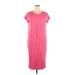 Gap Casual Dress - Shift Crew Neck Short sleeves: Pink Print Dresses - Women's Size X-Large Tall