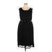 Avenue Casual Dress - Sheath Scoop Neck Sleeveless: Black Print Dresses - Women's Size 20 Plus