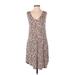 Maurices Casual Dress - A-Line Scoop Neck Sleeveless: Brown Leopard Print Dresses - Women's Size X-Small