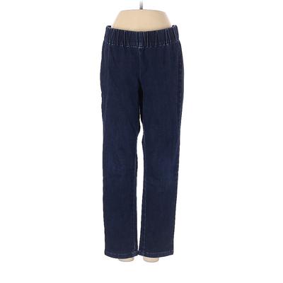 Soft Surroundings Casual Pants - High Rise Straight Leg Boyfriend: Blue Bottoms - Women's Size Small