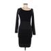 Max Studio Casual Dress - Bodycon Scoop Neck 3/4 sleeves: Black Print Dresses - Women's Size Medium