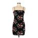 Shein Casual Dress - Mini Square Sleeveless: Black Print Dresses - Women's Size Medium