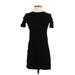HELMUT Helmut Lang Casual Dress - Shift Crew Neck Short sleeves: Black Solid Dresses - Women's Size Small