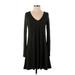 Express Casual Dress - Fit & Flare: Black Marled Dresses - Women's Size Small