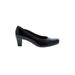 Ara Heels: Pumps Chunky Heel Classic Black Print Shoes - Women's Size 7 1/2 - Round Toe