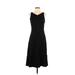 Ann Taylor Casual Dress - Midi V Neck Sleeveless: Black Print Dresses - New - Women's Size 2