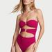 Women's Victoria's Secret Shimmer Cut-Out Bandeau One-Piece Swimsuit