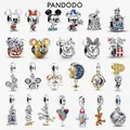 Disney turePrincess-Perles de charme pour bracelet Pandora original pour femme pendentif en argent