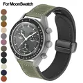 Bracelet de montre en cuir silicone pour hommes et femmes 20mm Omega X Swatch Common MoonSwatch