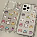 Sanurgente-Coque de téléphone Hello Kitty Cinnamoroll pour iPhone coque transparente en silicone